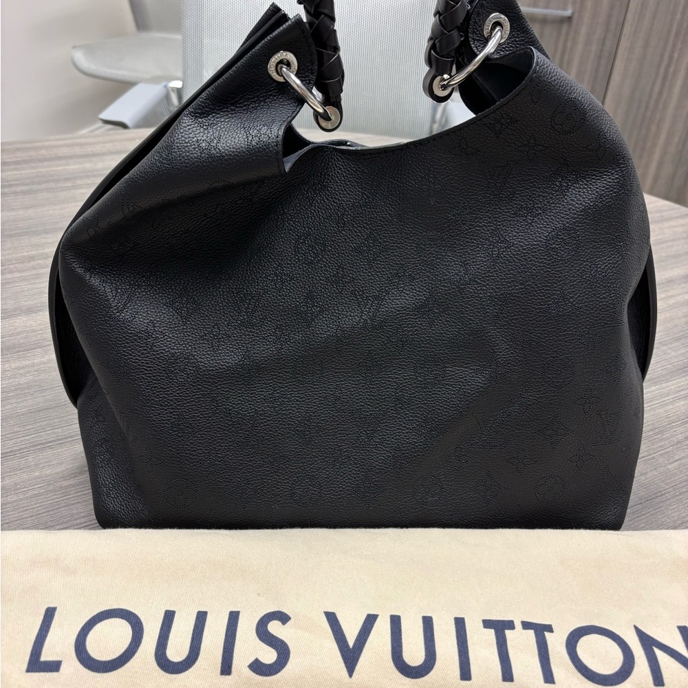 Louis Vuitton Black Shoulder Bag with Silver Hardware